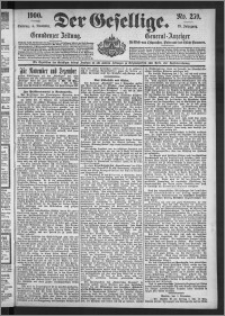 Der Gesellige : Graudenzer Zeitung 1900.11.04, Jg. 75, No. 259