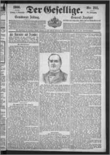 Der Gesellige : Graudenzer Zeitung 1900.11.09, Jg. 75, No. 263