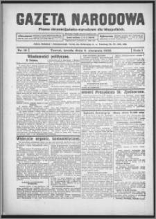 Gazeta Narodowa : pismo chrześcijańsko-narodowe dla wszystkich 1923.08.08, R. 1, nr 18