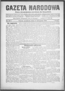 Gazeta Narodowa : pismo chrześcijańsko-narodowe dla wszystkich 1923.11.04, R. 1, nr 43