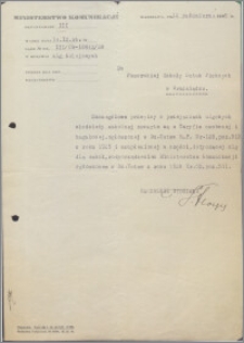 [Ministerstwo Komunikacji... Do Pomorskiej Szkoły Sztuk Pięknych w Grudziądzu...dnia 12 października 1928 r.].