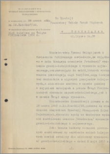 [Ministerstwo Wyznań Religijnych i Oświecenia Publicznego... Do Dyrekcji Pomorskiej Szkoły Sztuk Pięknych ... z dnia 29 marca 1932 r.]