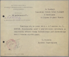 [Ministerstwo Wyznań Religijnych i Oświecenia Publicznego... Do Dyrekcji Pomorskiej Szkoły Sztuk Pięknych w Grudziądzu... z dnia 19 października 1927 r.].