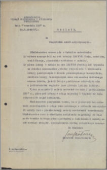 [Ministerstwo Wyznań Religijnych i Oświecenia Publicznego... Do wszystkich szkół artystycznych... z dnia 14 września 1927 r. - okólnik].