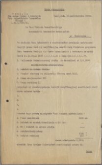 [Komisja dla Spraw Wyznań i Szkolnych przy Województwie Pomorskim Oddział I... Do Pana Wacława Szczeblewskiego... z dnia 16 października 1920 r.- odpis].