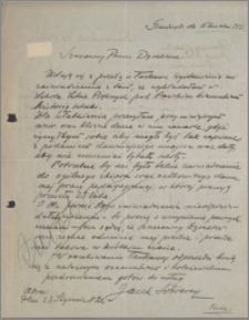 [Prośba Jacka Sobieraya o wydanie zaświadczenia dotyczącego pracy w Szkole Sztuk Pięknych w Grudziądzu... z dnia 15 kwietnia 1935 r.].