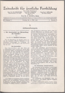 Zeitschrift für Ärztliche Fortbildung, Jg. 22 (1925) nr 6