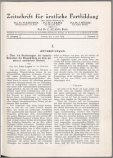Zeitschrift für Ärztliche Fortbildung, Jg. 22 (1925) nr 11