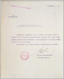 [Zaświadczenie dla Edwarda Balcerzaka ... z dnia 7 września 1931 r.].