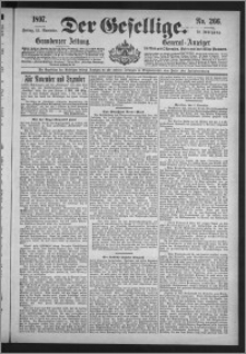 Der Gesellige : Graudenzer Zeitung 1897.11.12, Jg. 72, No. 266