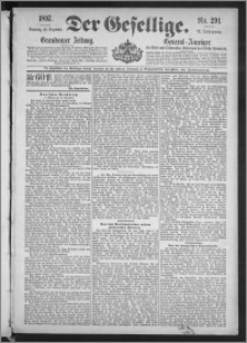 Der Gesellige : Graudenzer Zeitung 1897.12.12, Jg. 72, No. 291