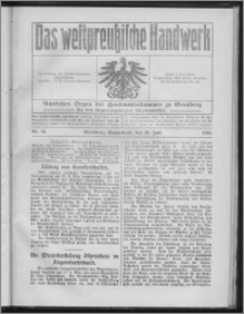 Das Westpreussische Handwerk : Amtliches Organ der Handwerkskammer zu Graudenz für den Regierungsbezirk Marienwerder 1915, R. 1, Nr 14