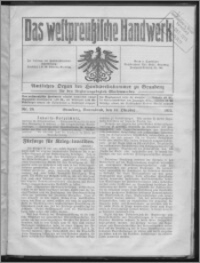 Das Westpreussische Handwerk : Amtliches Organ der Handwerkskammer zu Graudenz für den Regierungsbezirk Marienwerder 1915, R. 1, Nr 28