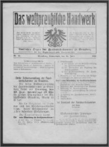 Das Westpreussische Handwerk : Amtliches Organ der Handwerkskammer zu Graudenz für den Regierungsbezirk Marienwerder 1916, R. 2, Nr 13