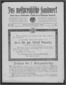 Das Westpreussische Handwerk : Amtliches Organ der Handwerkskammer zu Graudenz für den Regierungsbezirk Marienwerder 1917, R. 3, Nr 28