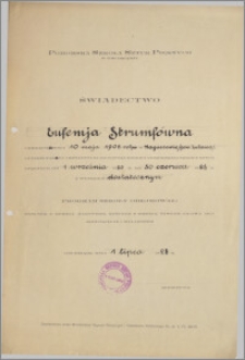 [Świadectwo ukończenia Pomorskiej Szkoły Sztuk Pięknych w Grudziądzu przez Eufemję Strumfównę].