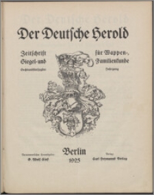 Der Deutsche Herold 1925, Jg. 56 no 1