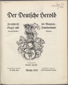 Der Deutsche Herold 1931, Jg. 62 no 1