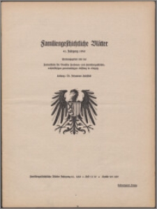 Familiengeschichtliche Blätter. Jg. 41 (1943) H. 11/12