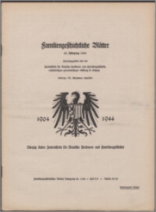 Familiengeschichtliche Blätter. Jg. 42 (1944) H. 5/6