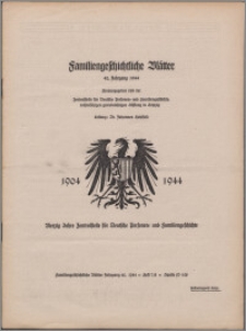 Familiengeschichtliche Blätter. Jg. 42 (1944) H. 7/8