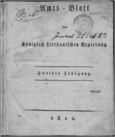 Amts-Blatt der Königlichen Litthauischen Regierung 1812, R. 2