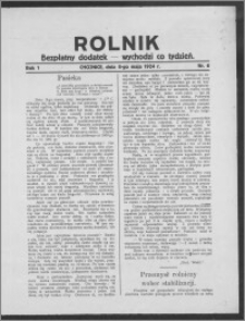 Rolnik : bezpłatny dodatek : wychodzi co tydzień 1924.05.08, R. 1, nr 6