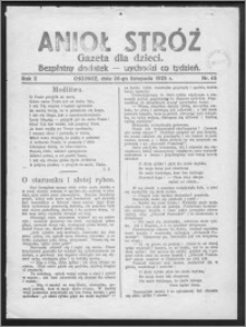 Anioł Stróż : gazeta dla dzieci : bezpłatny dodatek 1925.11.26, R. 2, nr 45