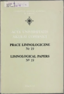 Acta Universitatis Nicolai Copernici. Nauki Matematyczno-Przyrodnicze. Prace Limnologiczne, z. 19 (95), 1995