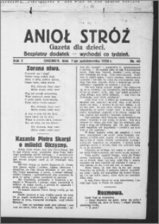 Anioł Stróż : gazeta dla dzieci : bezpłatny dodatek 1926.10.07, R. 3, nr 40