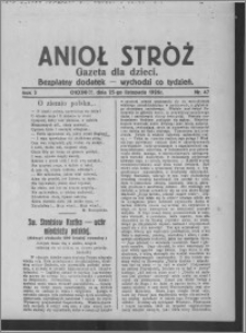 Anioł Stróż : gazeta dla dzieci : bezpłatny dodatek 1926.11.25, R. 3, nr 47