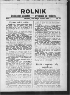 Rolnik : bezpłatny dodatek : wychodzi co tydzień 1926.09.30, R. 3, nr 39