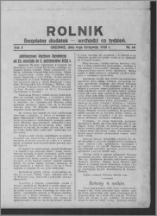 Rolnik : bezpłatny dodatek : wychodzi co tydzień 1926.11.04, R. 3, nr 44