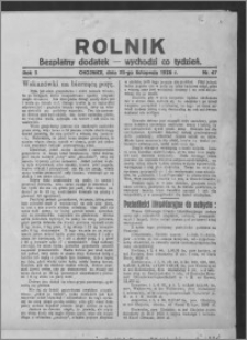 Rolnik : bezpłatny dodatek : wychodzi co tydzień 1926.11.25, R. 3, nr 47