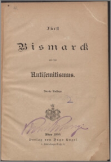 Fürst Bismarck und der Antisemitismus
