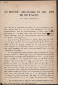 Die historische Lohnbewegung von 1300-1900 und ihre Ursachen