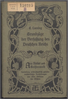 Grundzüge der Verfassung des Deutschen Reichs : sechs Vorträge