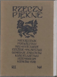 Rzeczy Piękne 1918, R. 1, nr 1