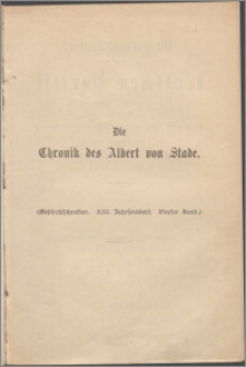 Die Chronik des Albert von Stade