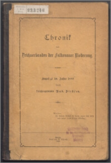Chronik des Deichverbandes der Falkenauer Niederung nebst einem Anhang : Angelegt im Jahre 1888
