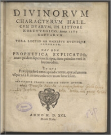Divinorum characterum halecum duarum, in littore Nortwegico, Anno 1587 captarum
