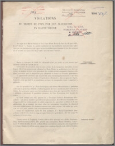 Violations du traité de paix par les Allemands en Haute-Silésie