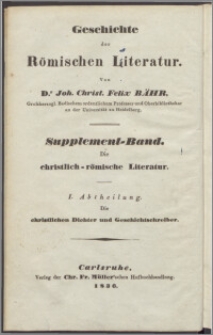 Die christlichen Dichter und Geschichtschreiber Roms : eine literärhistorische Uebersicht