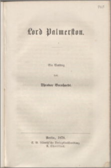 Lord Palmerston : ein Vortrag