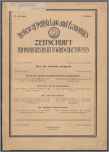 Review of Polish Law and Economics. Vol. 2 (1929-1930) English section