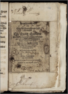 Letztes Ehren-Mahl Dem [...] Hn. Georg Gablern, Weiland wolverdienten Rahts-verwandten und damahligen Altstädtischen Richtern Königl. Stadt Thorn, Als derselbe den 3. Junii des 1680sten Jahrs seelig [...] entschlaffen, und der entseelte Körper den 7. desselben zu St. Marien [...] Beerdiget worden. Aus Darthuung gebührlicher Pflicht aufgerichtet von Dessen Hausgenos und einigem Sohne