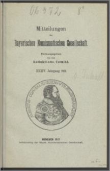 Mitteilungen der Bayerischen Numismatischen Gesellschaft. Jg. 34