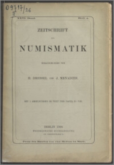 Zeitschrift für Numismatik. Bd. 26 H. 4