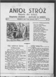 Anioł Stróż : gazeta dla dzieci : bezpłatny dodatek 1927.04.14, R. 4, nr 15