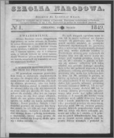Szkółka Narodowa 1849.01.04, No. 1